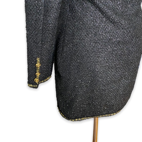 ZARA Black Gold One Shoulder Dress Blogger Favorite Size Small - Picture 6 of 10